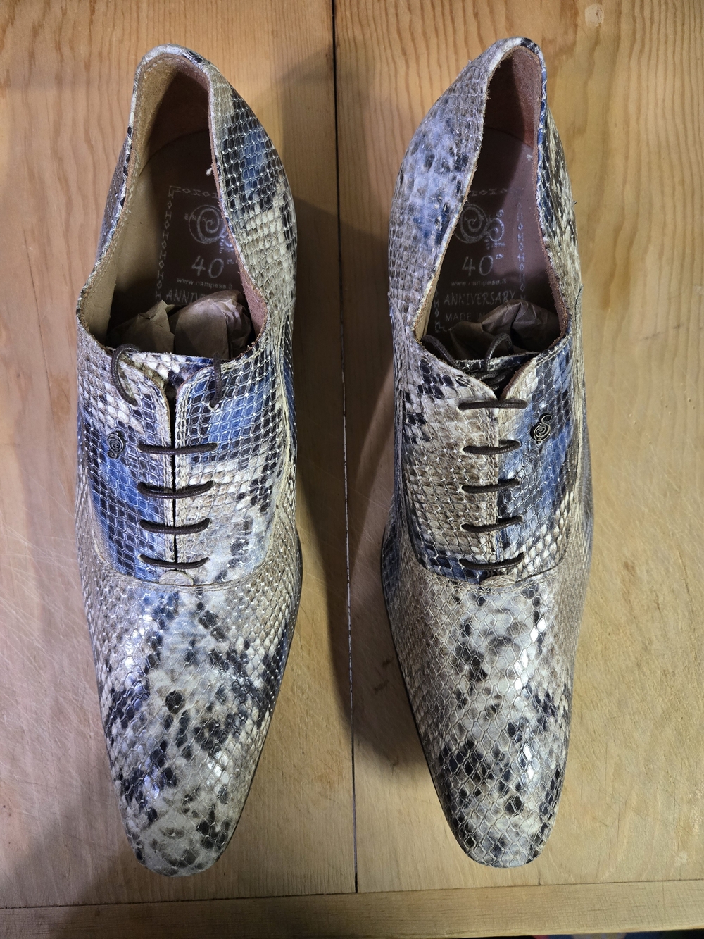 Sergio Cerruti Roma 40th Anniversary Mens Dress Shoes Snakeskin EU 43 US 10